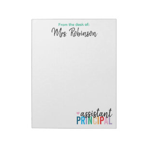 Bloco De Notas Personalizado na Mesa do Diretor Assistente