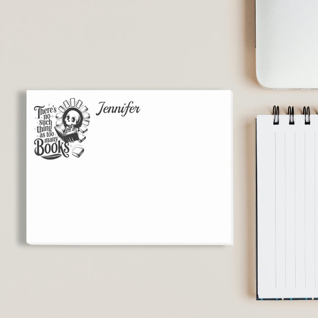 Bloco De Notas Personalizado Não Existe Coisa Como Muitos Livros (No such thing as too many books post it notes)