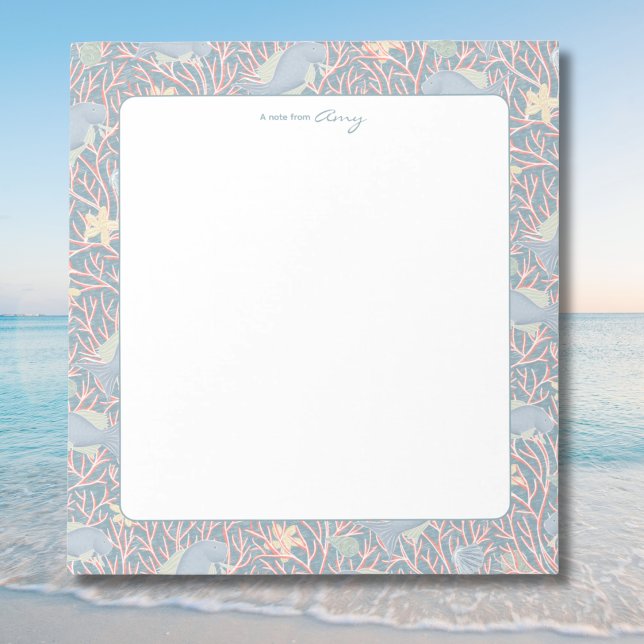 Bloco de Notas Personalizado Náutico Moderno de Re (Modern Nautical Reef Personalized Notepad)