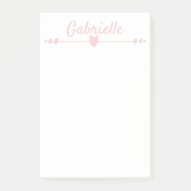 Bloco De Notas PERSONALIZADO Nome Postado de 4" x 6" (Frente)