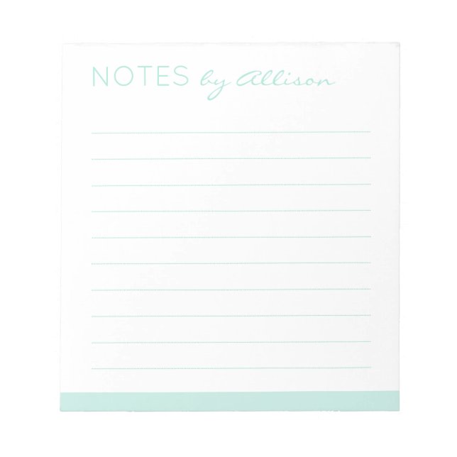 Bloco de Notas Personalizado "Notas por" Título Az (Frente)