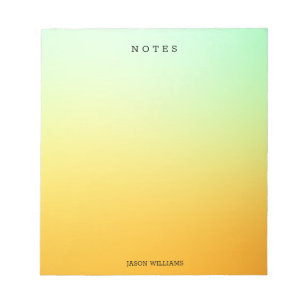 Bloco de notas personalizado Ombre verde e amarelo