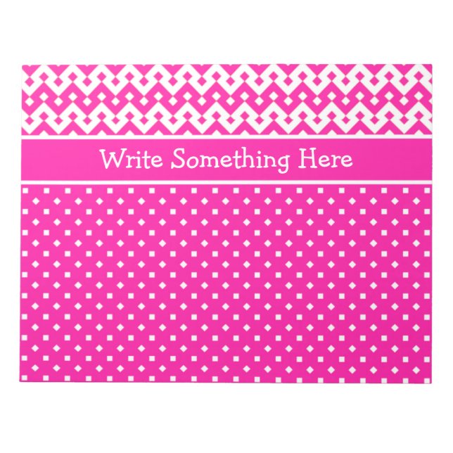 Bloco de notas personalizado ou Jotter: Cor-de-ros (Frente)