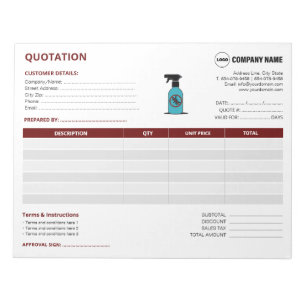Bloco de Notas Personalizado para Orçamento de Con