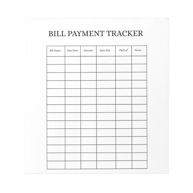 Bloco de Notas Personalizado para Pagamento de Con (Frente)
