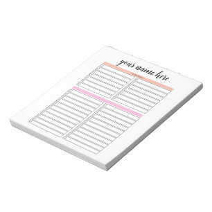 Bloco de Notas Personalizado para Planejador de Li