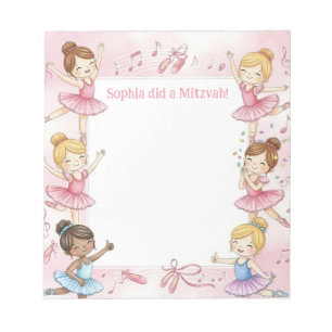 Bloco de Notas Personalizado Pink Ballerina Mitzva