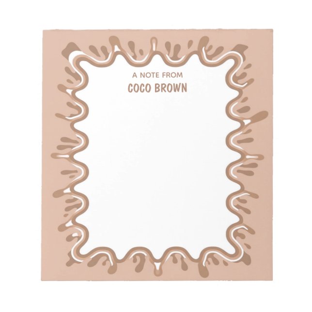 Bloco De Notas Personalizado Salpico de Milkshake de Chocolate Ma (Frente)
