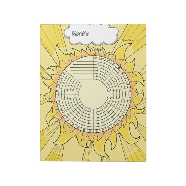 Bloco de Notas Personalizado Sunshine Habit Tracke (Invertido)