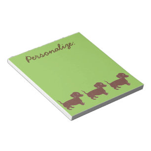 Bloco de notas personalizado verde dos Dachshunds