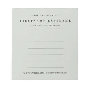 Bloco de Notas Personalizado Verde Sage Minimalist