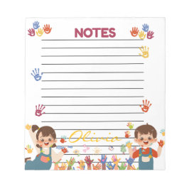 Bloco de Notas Personalizado Vermelho Azul Amarelo