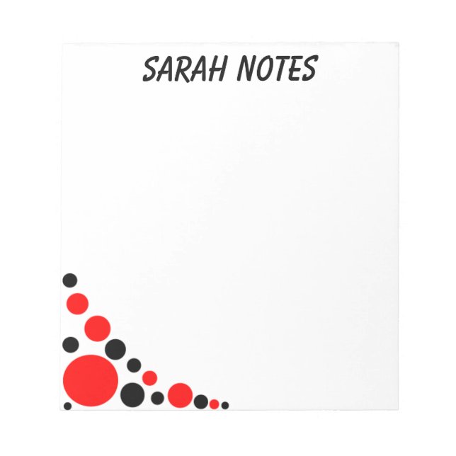 Bloco de Notas Personalizado Vermelho e Preto com  (Frente)