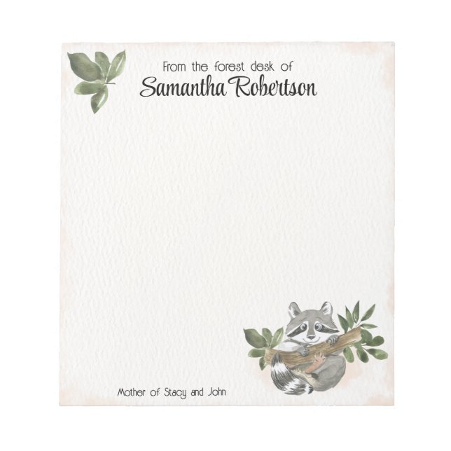 Bloco de Notas Personalizado Woodland para o Dia d (Frente)