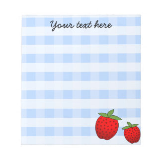 Bloco de Notas Personalizado Xadrez Azul Morango F