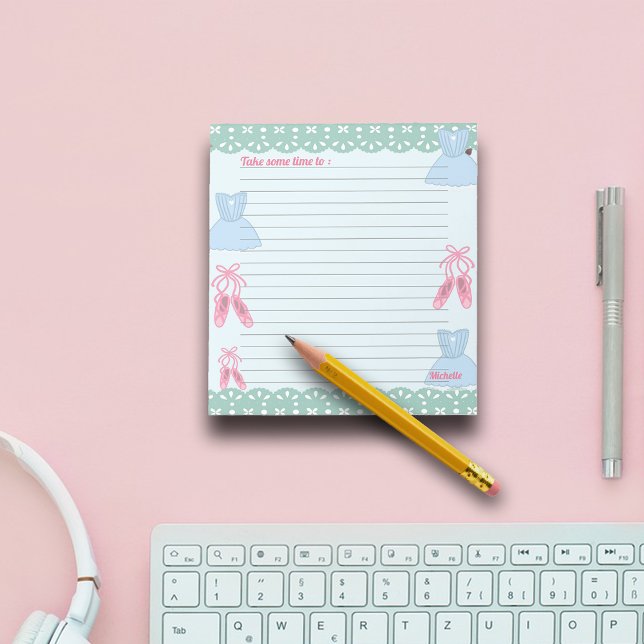 Bloco De Notas Personalizar Balé de tema Coquette (Criador carregado)