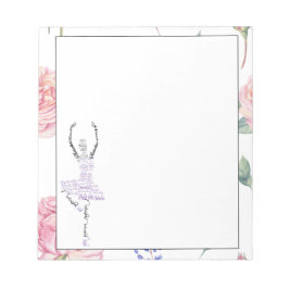 Bloco De Notas Personalizar Ballerina Natasha | Borda de Rosa