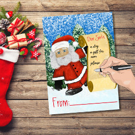 Bloco De Notas Personalizar Carta de Natal Vazio para Papai Noel