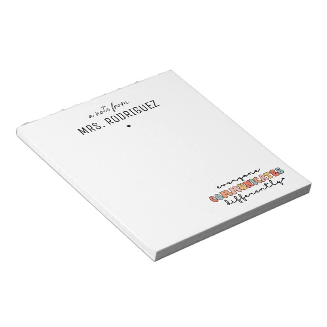 Bloco De Notas Personalizar Coloração Todos Comunicam Diferenteme (Inclinado)