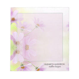 Bloco De Notas Personalizar Imagem e Flor Rosa Aquarela
