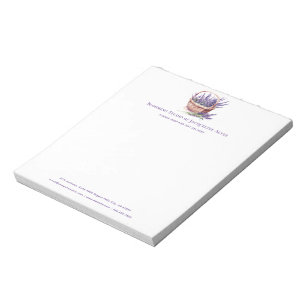 Bloco De Notas Personalizar Lavanda de Aquarela Florista de Negóc