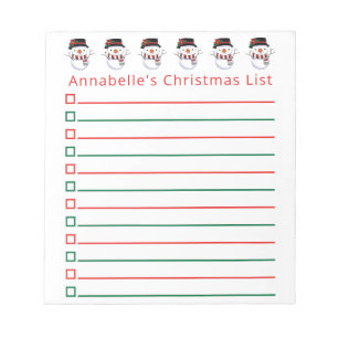 Bloco De Notas Personalizar Lista de Neves de Natal Comprando