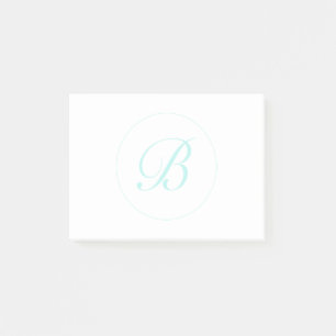 Bloco De Notas Personalizar Monograma De Script Em Círculo, Teal 