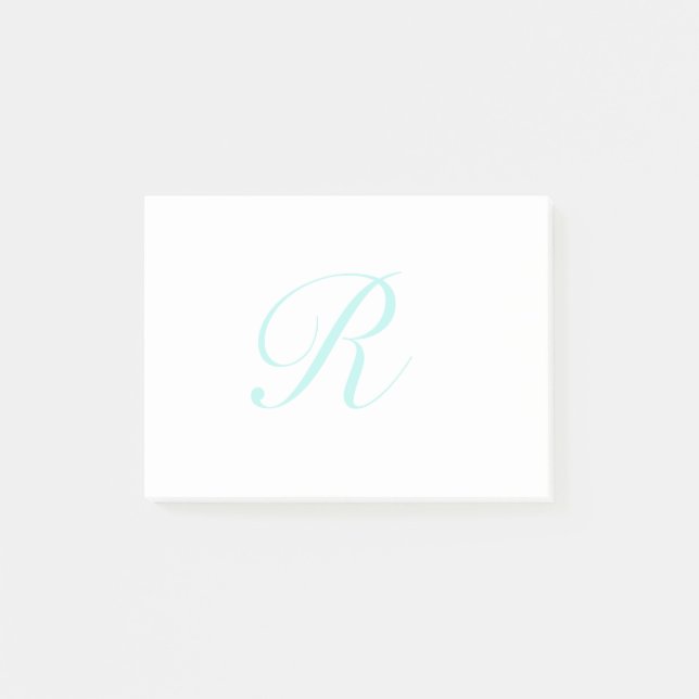 Bloco De Notas Personalizar Monograma de Script, Lado Claro (Frente)