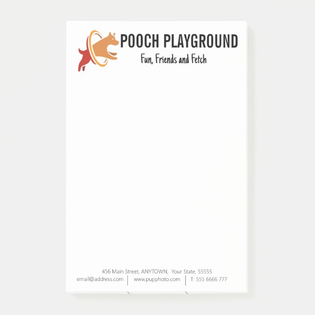Bloco De Notas Personalizar negócios de creche de cães (Frente)
