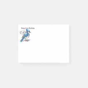 Bloco De Notas Personalizar nome diverso Bluejay Blue Jay Bird Ar