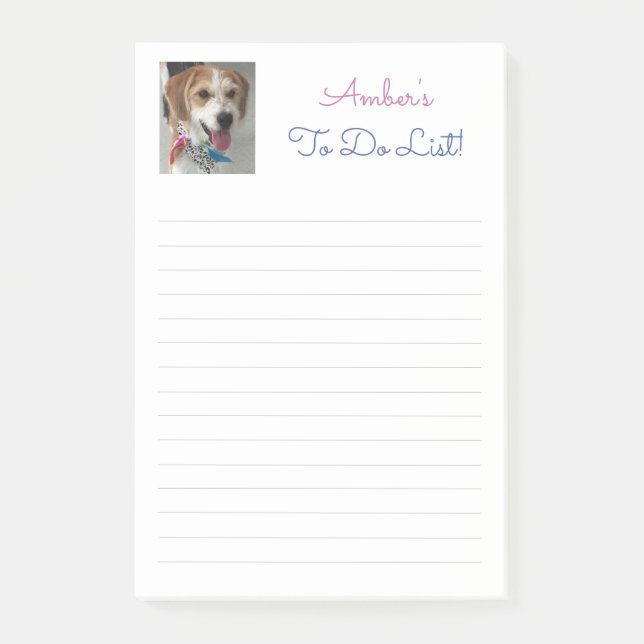 Bloco De Notas Personalizar Nome, Foto E Mensagem, Linhas Classif (Frente)
