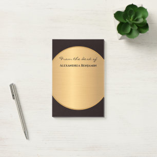 Bloco De Notas Personalizar o Na moda Elegante Dourado e Preto Mo