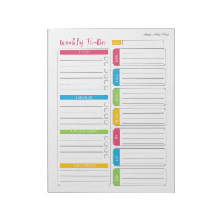 Bloco de Notas Personalizável de Lista de Tarefas