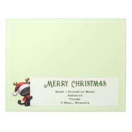 Bloco de Notas Personalizável do Gatinho de Natal 