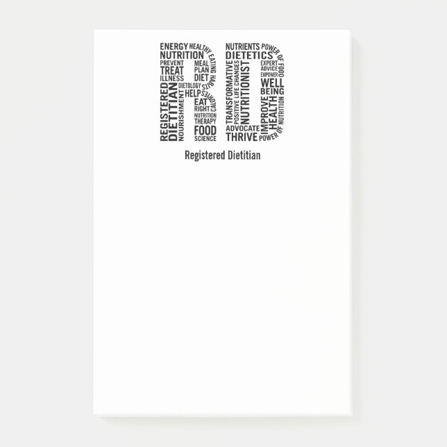 Bloco De Notas Personalize a dietista registrada nome RD (Frente)