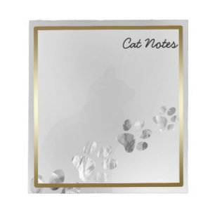 Bloco De Notas Personalize impressões da pata do gato preto para