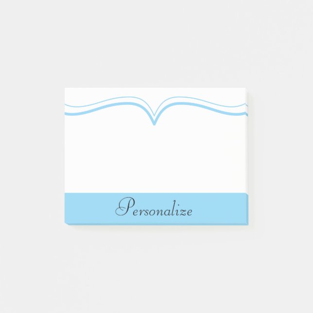 Bloco De Notas Personalize o azul calmo elegante (Frente)