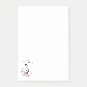 Bloco De Notas Personalize o desenho da Ballerina a rosa