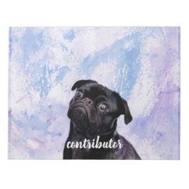 Bloco De Notas Personalize seu próprio cão colaborador Black Pug