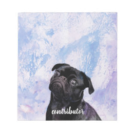 Bloco De Notas Personalize seu próprio cão colaborador Black Pug