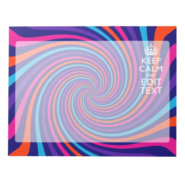 Bloco De Notas Personalize sua espiral Manter Texto Calmo Multico (Frente)