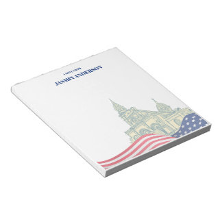 Bloco De Notas Personalized American Flag Patriotic USA 