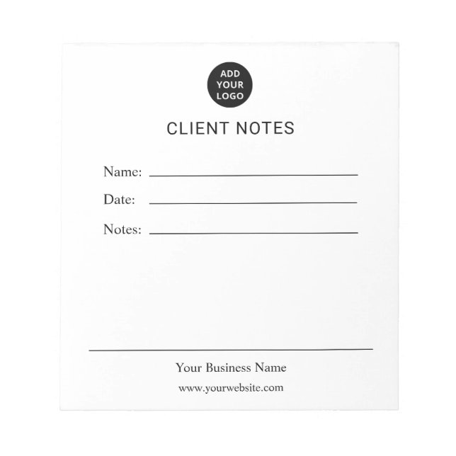 Bloco De Notas Personalized Client Notes Notepad (Frente)
