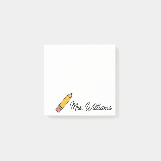 Bloco De Notas Personalized Cute Crayon Teacher Back to School  (Frente)