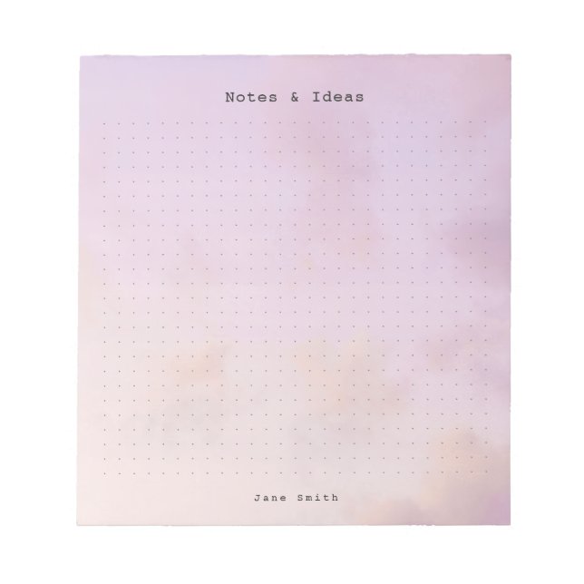 Bloco De Notas Personalized dreamy clouds, pastel aesthetic Grid (Frente)