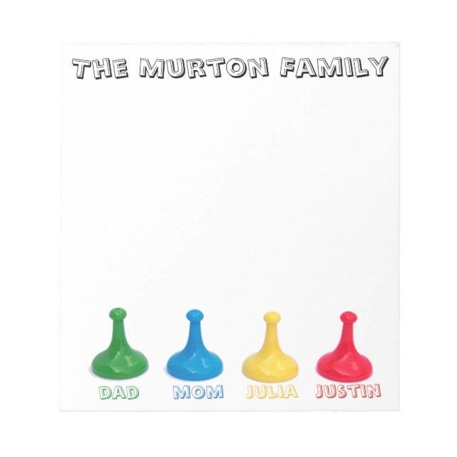 Bloco De Notas Personalized Family Board Game Lover (Frente)