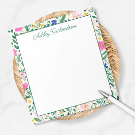 Bloco De Notas Personalized Floral Garden