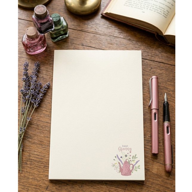 Bloco De Notas Personalized Floral & Teapot Post-it Notes (Criador carregado)