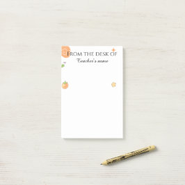 Bloco De Notas Personalized for elementary Teacher's Cute Peach  