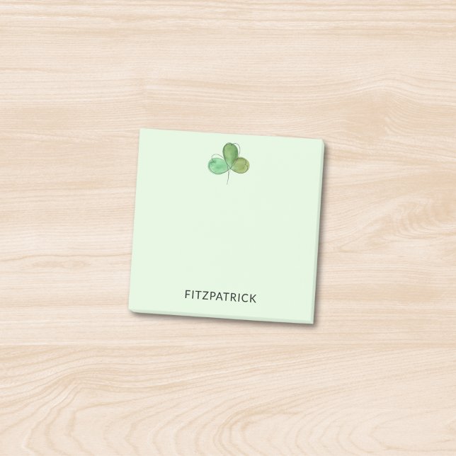 Bloco De Notas Personalized Green Shamrock Irish Heritage (Criador carregado)